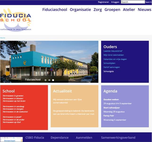 Website Fiduciaschool Hebt u al op de website gekeken naar nieuwe informatie en foto s van de groep van uw kind.