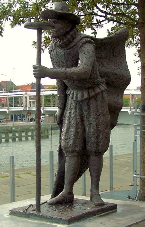 Het standbeeld van Adriaen Anthonisz op de Noorderkade is gemaakt door John Bier.