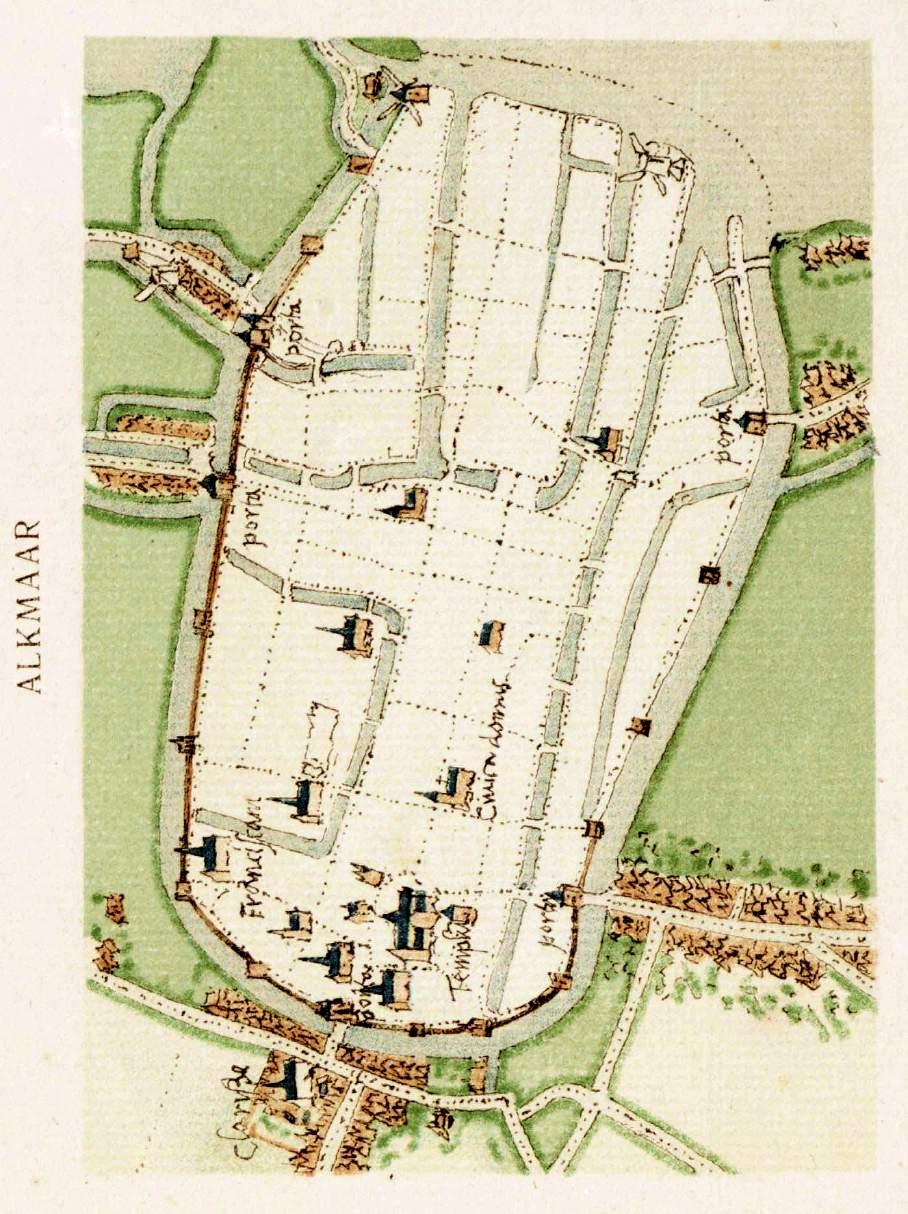 Kaart van Van Deventer, 1570 Alkmaar op de kaart