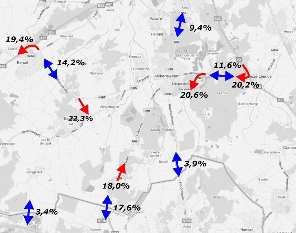 10 Samenvatting; vrachtverkeer (blz. 57 en 58 hoofdrapport) Aandeel vrachtverkeer (blz.