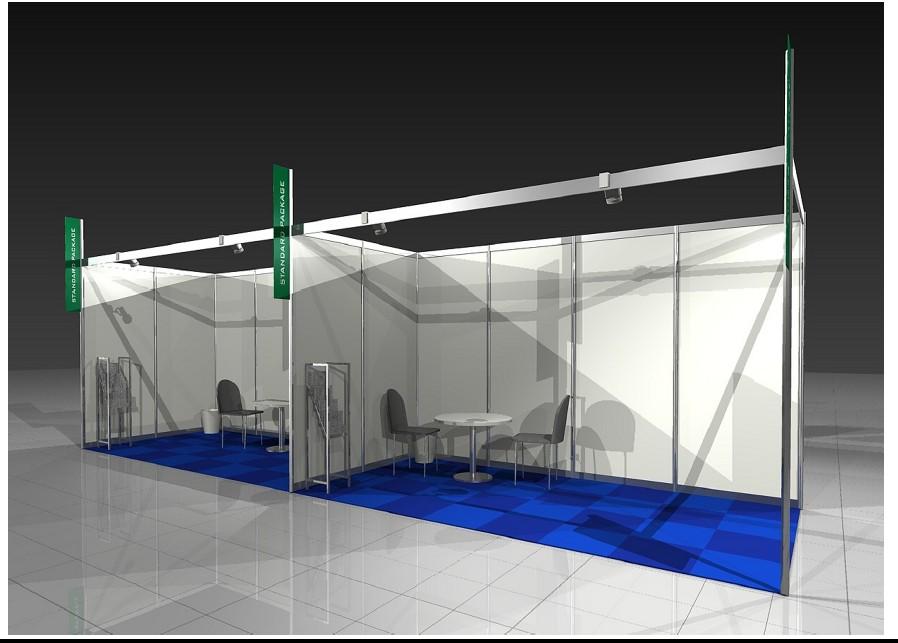 STANDINFORMATIE (1) All-in stand: Bij de all-in stand is het volgende inbegrepen: witte modulaire MDF wanden (2.