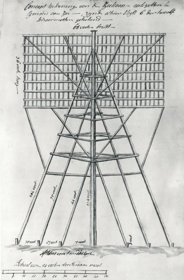 Er werd daarom een verdedigingswerk van rijshout aangelegd maar het mocht niet baten. Op 27 november 1741 stortte de westzijde van de kerktoren onder stormgeweld in.