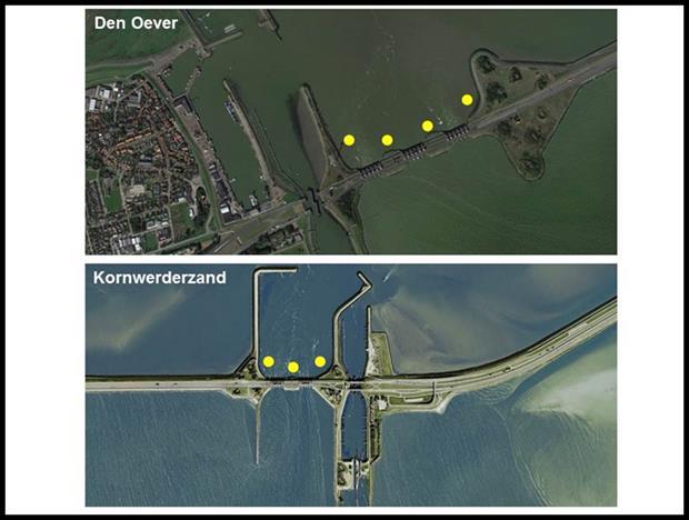 A&W-rapport 2183 Monitoring bijvangst Wolhandkrabvisserij in de spuikommen van de Afsluitdijk langs de Waddenzee 5 A B Figuur 2.