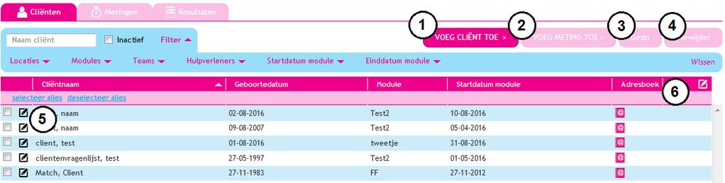 2. Cliënten In dit hoofdstuk: 2.1: Cliëntenoverzicht 2.2: Nieuwe cliënt 2.3: Cliëntgegevens toevoegen en bewerken 2.4: Het adresboek 2.5: Zorgtraject: toevoegen en wijzigen 2.