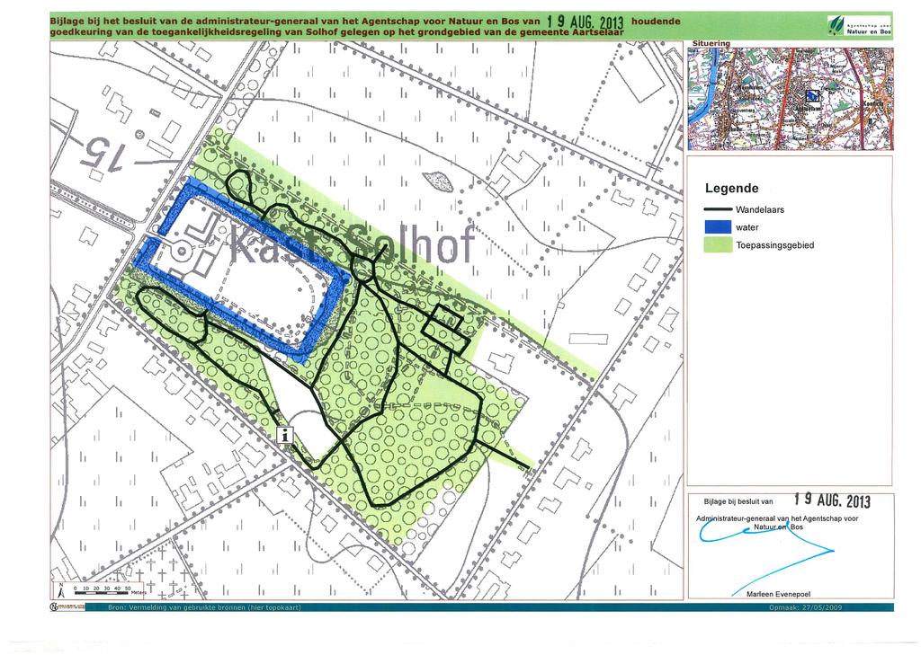 ijlage bij het besluit van de administrateur-generaal van het Agentschap voor Natuur en Bos van 1 9 AUG 'n13 houdende keuring van de toegankelijkheldsregellng van Solhof gelegen op het grondgebled