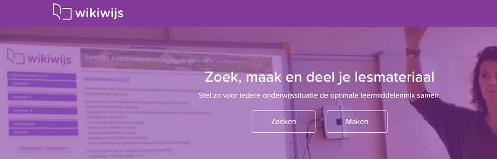 Boegbeeldproject: platform Wikiwijs Platform voor delen van leermaterialen: https://www.wikiwijs.