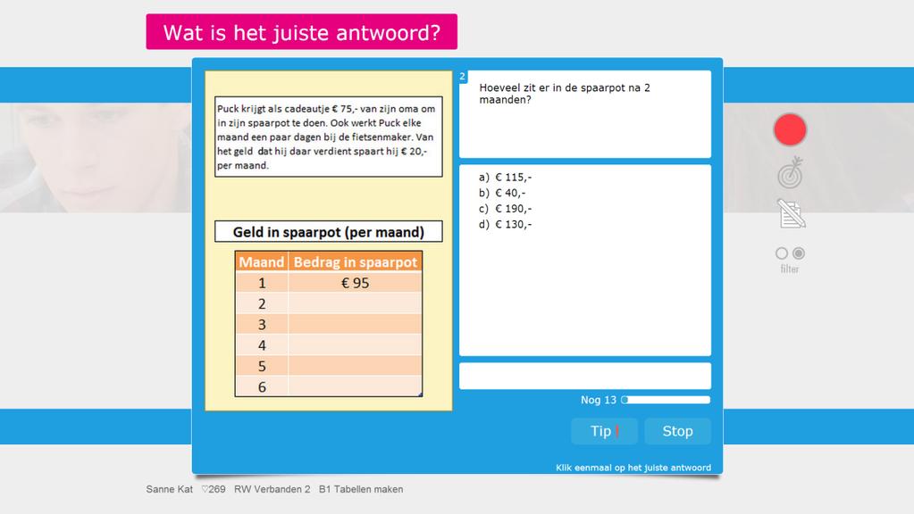 RUBRIEK B: VAN TABEL NAAR FORMULE In deze rubriek wordt stapje voor stapje toegewerkt naar het opstellen van formules aan de hand van een eenvoudig verhaaltje. Het gaat hierbij om 1 e graads functies.