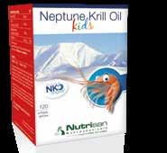 33 Neptune Krill Oil Neptune Krill Oil Kids (NKO Kids) bevat een gezonde kinderportie omega-3 vetzuren uit de meest hoogwaardige krillolie en visolie, en is aangevuld met koudgeperste bernagieolie en