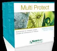 6 Aminozuren, vitaminen en mineralen Multi Protect Multi Protect is een uniek totaalpakket dat een grote diversiteit aan vitaminen, mineralen en plantenextracten bevat.