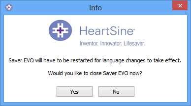Taalkeuze Om de taal van de Saver EVO software te selecteren, kiest u de taal uit de vervolgkeuzelijst en klikt u op toepassen.