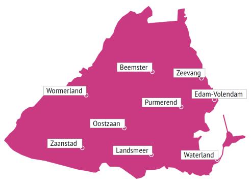 Tot worden Purmerend, Beemster, Landsmeer, Edam- Volendam en gerekend. Binnen de Wmo-regio wil Purmerend meer zelfstandigheid en trekt dan ook niet samen op met Zaanstad.
