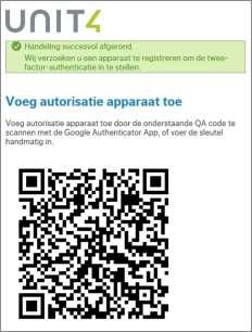 » Kies hier voor Werk- of schoolaccount, het volgende scherm verschijnt: Het scannen van de QR-code is de makkelijkste optie aangezien de camera al is aangezet maar er kan ook gekozen worden voor