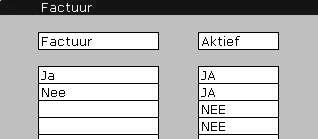 2.1.2 Faktuur Per regel die is ingevoerd in het werkblad invoer kan worden aangegeven of de regel wel of niet moet worden gefactureerd.