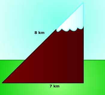 25. Bereken hoe hoog de berg is.