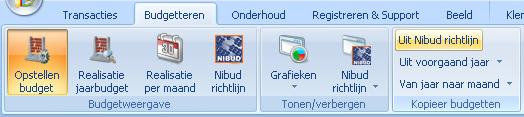 Kopiëren Nibud richtlijn 1. Klik op [Uit Nibud richtlijn] van de begroting.
