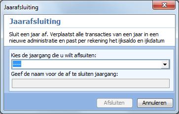 12.7 Jaarafsluiting In uw administraties kunnen transacties geïmporteerd zijn over meerdere jaren.