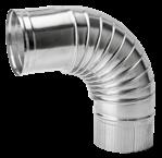 ROOKGASAFVOERMATERIALEN Enkelwandig aluminium (NEN 7203 t/m 200 mm) Afvoerpijp Lengte 250 mm