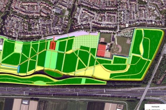 Dit langgerekte park is aangelegd als een buffer tussen de bebouwing van Drievliet (zuidelijk Ridderkerk) en de A15.