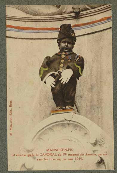 Ook Manneken-Pis vierde het einde van de oorlog en trok er zijn uniform voor aan!