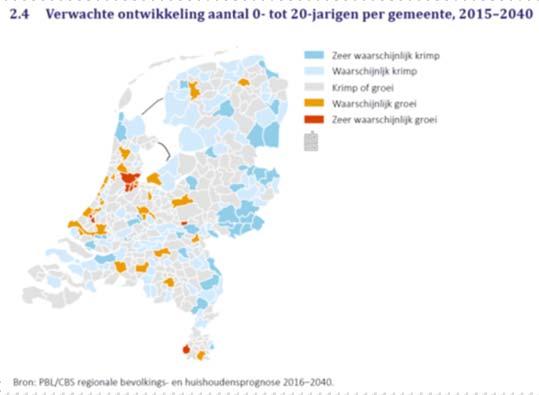 19 20 Van 2015-2040 wel krimp in de leeftijdsgroep 0 20