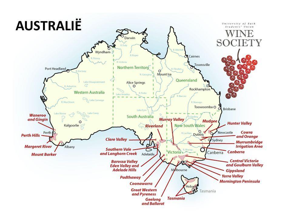 3 Australië wijnkaart Inleiding Australië is een zeer uitgestrekt, indrukwekkend land waar slecht 18 miljoen mensen wonen.