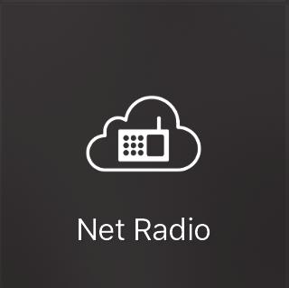 Selecteren van een internetradiozender 1 Selecteer Net Radio. Om materiaal van het internet weer te kunnen geven, moet het toestel verbonden zijn met het internet.