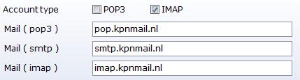 Mailserver instellingen invoeren De informatie voor de kopjes Mail server, Gebruiker en Poortnummers kunt u opvragen bij uw