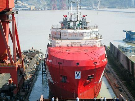 Fuzhou, China, onder bouwnummer DN78M-3, in aanbouw voor Vroon Offshore Services, 3.397 GT, 1.019 NT, 3.980 DWT, 79,48 x 18,40 x. x 6,350 meter, 2 x 2.400 kw, MAK 8M25C, Caterpillar Motoren G.m.b.H.