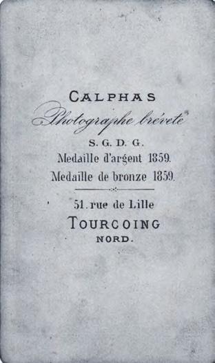 Carte de visite uit zijn studio te Rijssel.