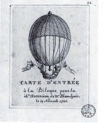21 Juli 1785. De heer J. Eggermont, die aan Onderbergen woont, heeft een luchtbal gemaakt in baudruche, van 12 voet diameter. De ballon bestaat uit 64 stukken en is met zijden linten versierd.