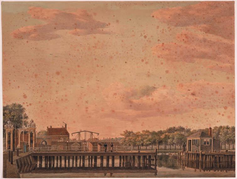 de Ruyt, 1822; Collectie Regionaal Archief Alkmaar) Het restant van het landhoofd van de
