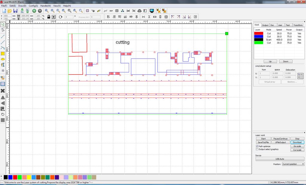 Tutorial BRM lasercutter 15 Parameters Settings voor elke kleur Zorg dat de