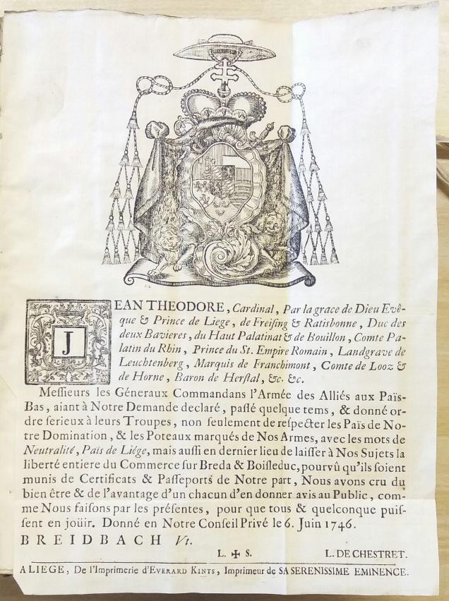 Bron 8 Bron 8 Brief van Jan Theodor van Beieren. Rijksarchief Luik, Etats, inv. nr. 3254.