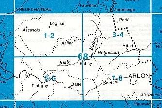 2.3.1. De Regiokaart : Uit de kaart van België nemen we een Vierkantennet kaart van bv.