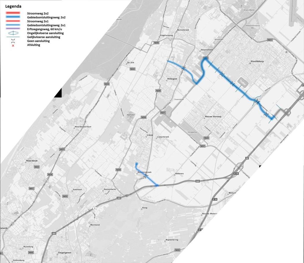 - Verbinding tussen N206 en N208, conform tracé alternatief Zuid In overleg met de beide provincies zijn de vragen uitgewerkt in drie aparte modellen.