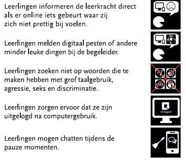 In de uitwerking van deze visie betekent dit dat leerkrachten zich betrokken opstellen, het gesprek aangaan met de leerling over hun gebruik van (sociale) media en internet.