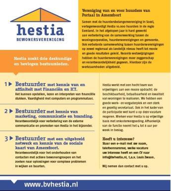 Jaarverslag Hestia 2016 4.3 Speerpunt 3: Versterken van de structuur van de organisatie Het aantal bestuursleden is in 2016 klein waardoor de tijdsbesteding van de overgebleven bestuursleden groot is.