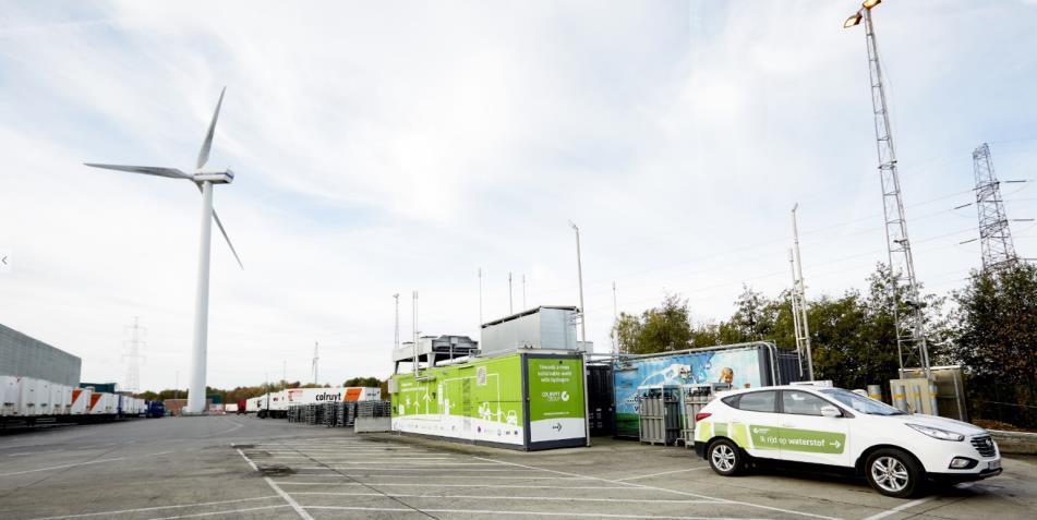 Tankinfrastructuur : uitbreiding tankstation bij Colruyt in Halle (Don Quichote) Benchmark van alkalische elektrolyse en