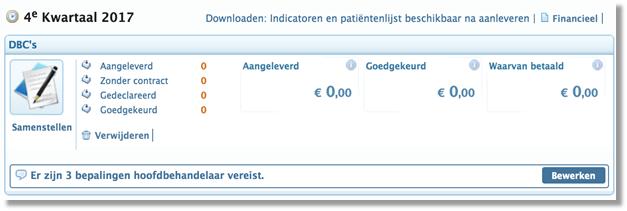 Indien er patiënten op de lijst staan waarbij geen of een dubbele hoofdbehandelaar bekend is, dan kunt u tijdens het declaratieproces aangeven of deze patiënten gedeclareerd moeten