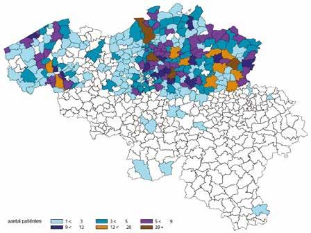 Geografische herkomst Onze kandidaten voor een levertransplantatie worden doorverwezen vanuit heel Vlaanderen. FIGUUR 2.