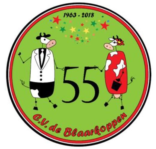 CV de Blaarkoppen 55 jaar! Jubileumfeest 26 mei 2018 locatie: gemeenschapshuis De Leenhoef Knegsel Programma: 14.00 tot 16.