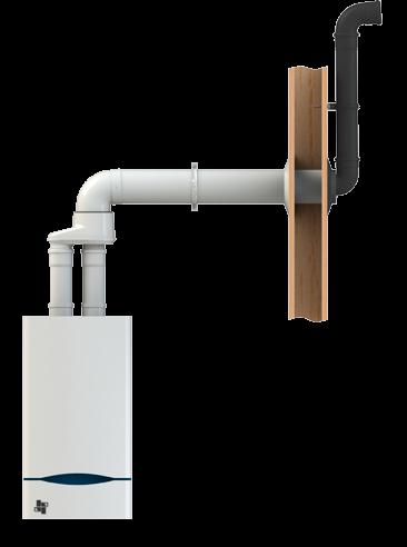 Eveneens verkrijgbaar: Plume Management Kit (PMK) voor ECONEXT Muurdoorvoeren ø 60 mm en ø 80 mm De positie van de muurdoorvoer kan soms voor hinder van rookgaspluimen zorgen.
