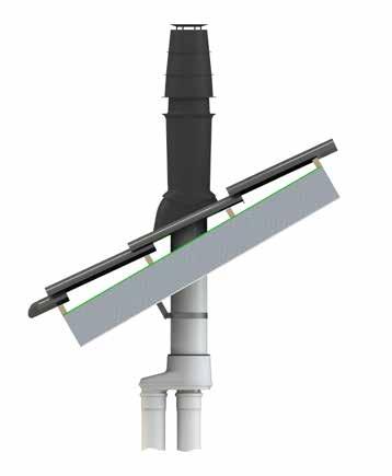 afhankelijk van het dakafschot; c) Voor een dakdoorvoer ø 110/160 mm geldt een minimum van ø 170 mm afhankelijk van het dakafschot.