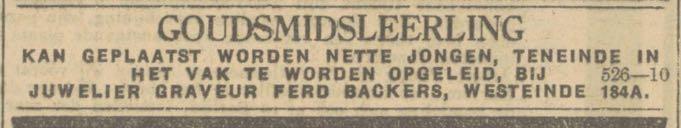 Advertentie Nieuwe Haagsche Courant 1 september 1945.