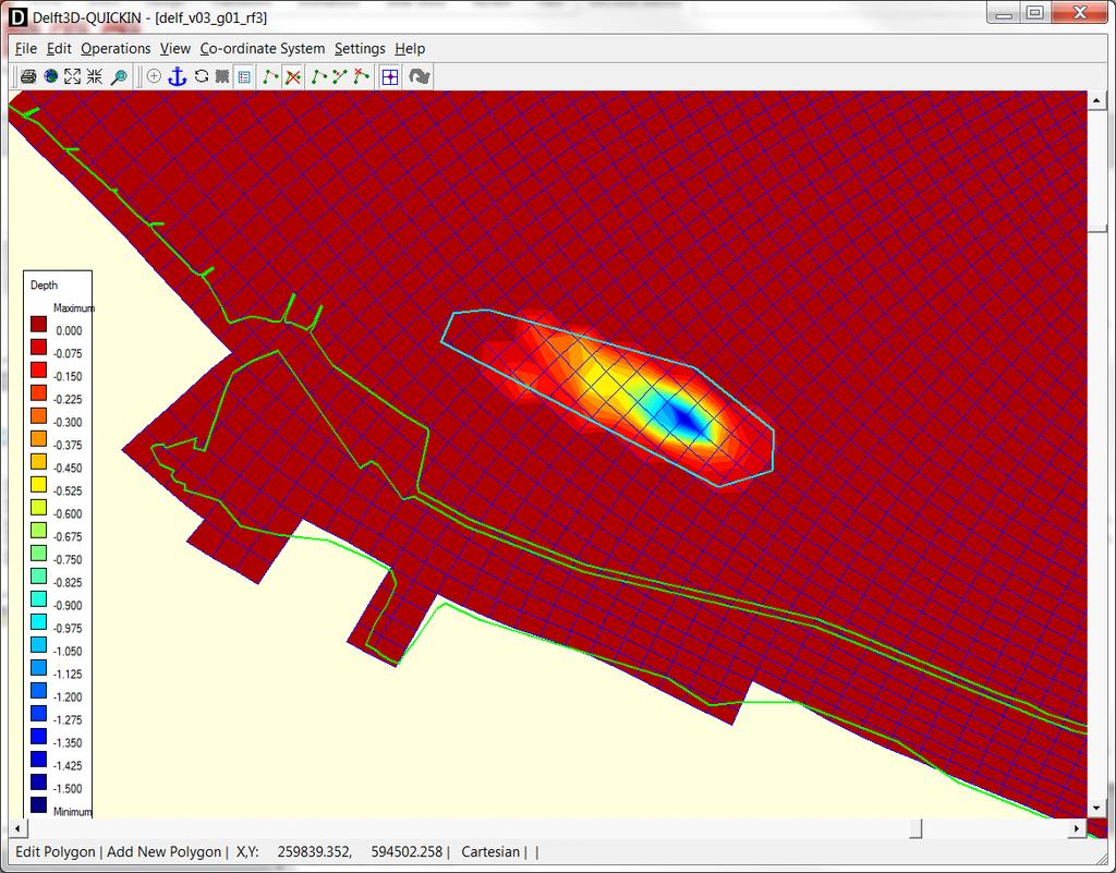 Wegbaggeren Griesberg Aanpassing diepte in model Dimensies Weggebaggerde berg Polygoon 500.000 m 2 Alles op NAP-1.