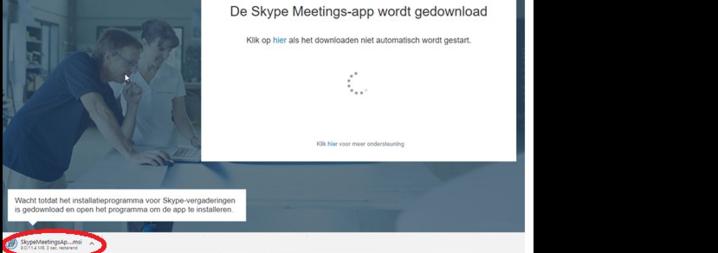 Stap 5. Klik op Installeren en deelnemen met Skype Meetings-app (web).