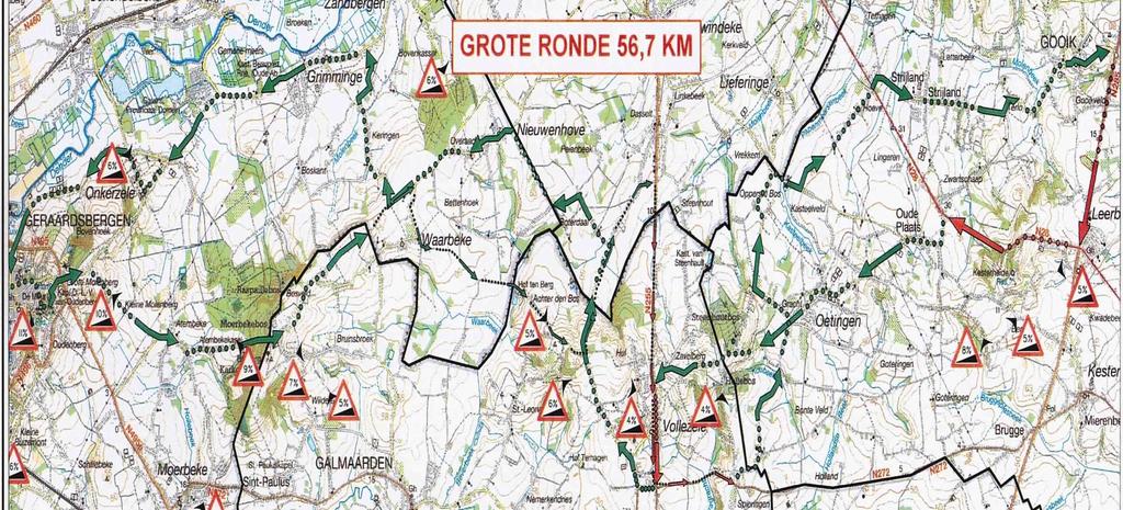 GROTE RONDE VAN 56,7 KM PLAN 3 START /FINISH RUSH 1,2 & 3 GPM