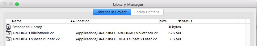 Open de Library Manager, onder het menu File > Libraries and Objects Voeg de bibliotheek ARCHICAD subset KME 21 naar KME 22 (voor KeyMembers) of ARCHICAD subset 21 naar 22 toe aan de lijst met behulp