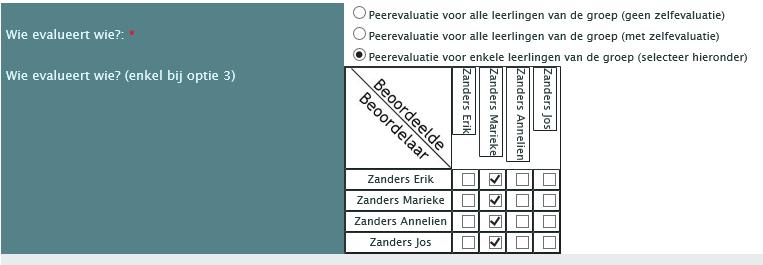 Na bewaren kan je nog een groep toevoegen: 5.3.2 Peerevaluatie: score toekennen.