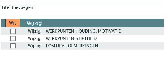 De lijst met suggesties kan je telkens terugvinden onder Feedback Competentierapport of Puntenrapport of Rapport